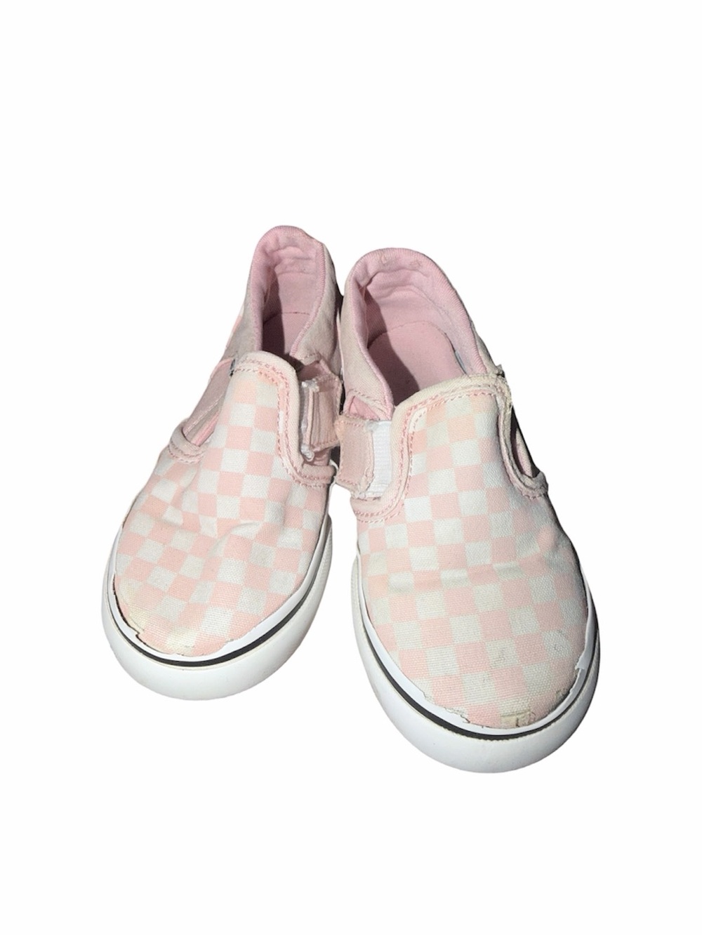 Vans Toddler Girls Pink Checkerboard Slip-On Sneakers Size 9